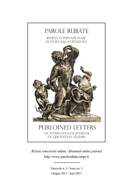 "Cantate meco, Progne e Filomena". - Parole Rubate