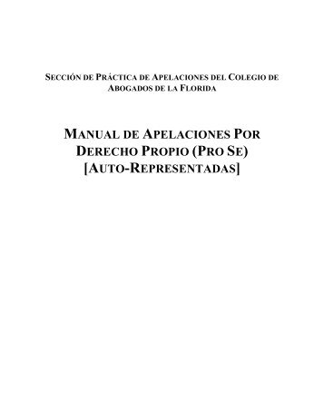 manual de apelaciones por derecho propio (pro se) - Appellate ...