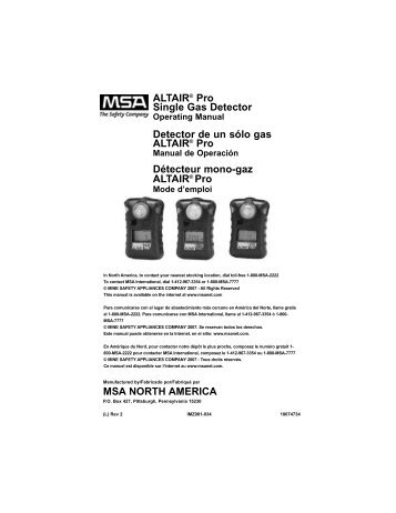 ALTAIR® Pro Single Gas Detector