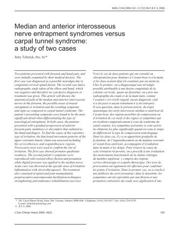 Median and anterior interosseous nerve entrapment syndromes ...