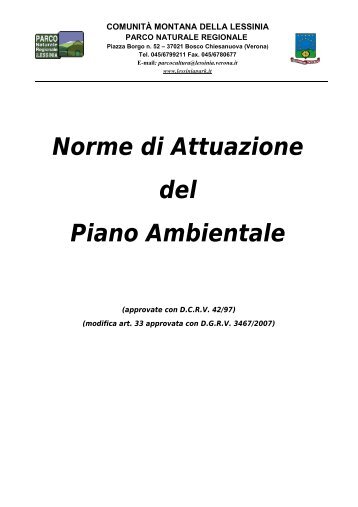 norme di attuazione del piano ambientale - Lessinia