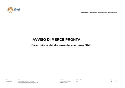 AVVISO DI MERCE PRONTA - Fornitori - Enel