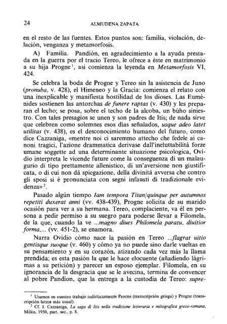 PROGNE Y FILOMELA: LA LEYENDA EN LAS ... - InterClassica