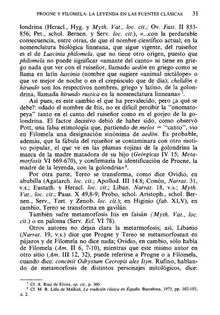 PROGNE Y FILOMELA: LA LEYENDA EN LAS ... - InterClassica