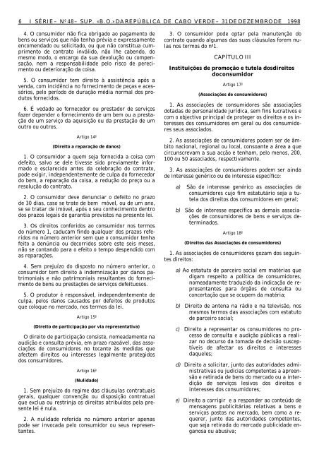 Lei nº88 /V/98 - Cabo Verde