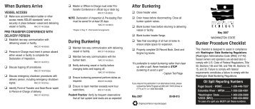 Bunker Procedure Checklist - Washington State Department of ...