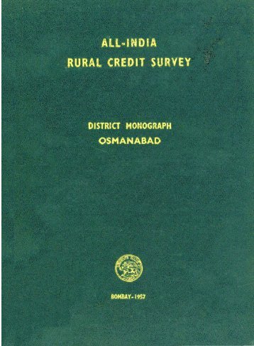 All-India rural credit survey: District monograph, Osmanabad