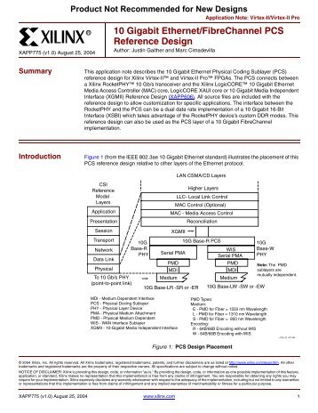 XAPP775 10 Gigabit Ethernet/FibreChannel PCS Reference ... - Xilinx