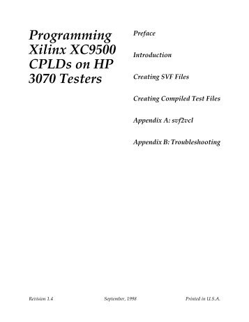 Programming Xilinx XC9500 CPLDs on Agilent 3070 Testers