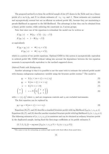 Binary Models with Endogenous Explanatory Variables 1 ... - Cemfi