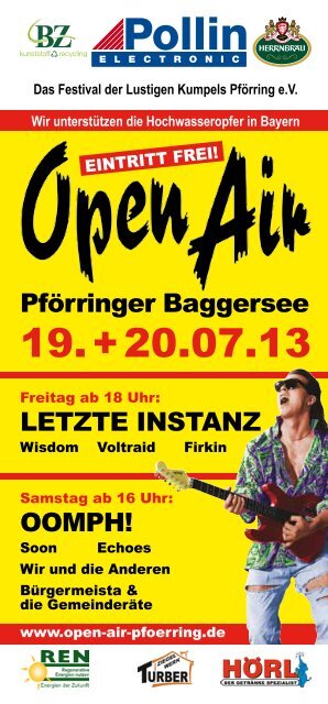 Flyer Open Air Pförring 19.   20.07.13