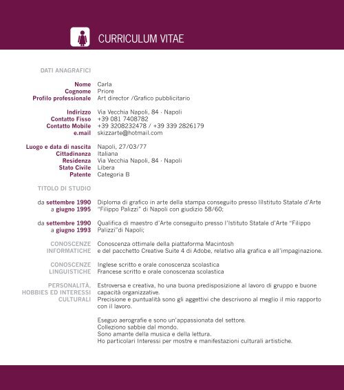 curriculum vitae - carla priore