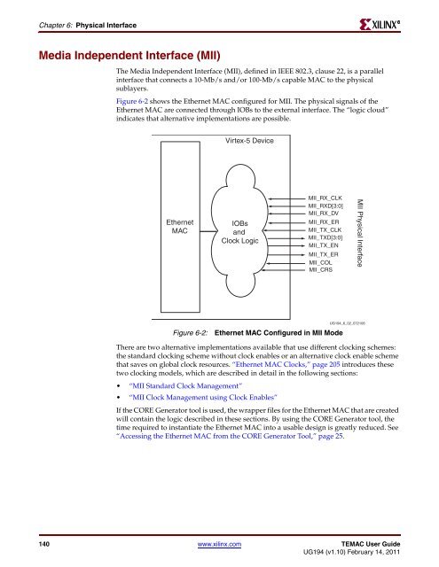 Xilinx UG194 Virtex-5 FPGA Embedded Tri-Mode Ethernet MAC ...