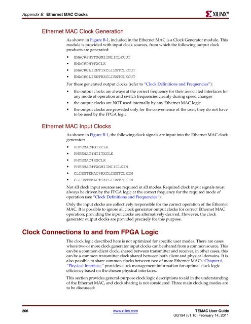 Xilinx UG194 Virtex-5 FPGA Embedded Tri-Mode Ethernet MAC ...