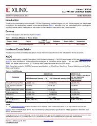 Xilinx EN193 Virtex-7 FPGA XC7VX485T CES9925 Errata, Errata