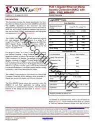 PLB 1-Gigabit Ethernet Media Access Controller (MAC) with ... - Xilinx