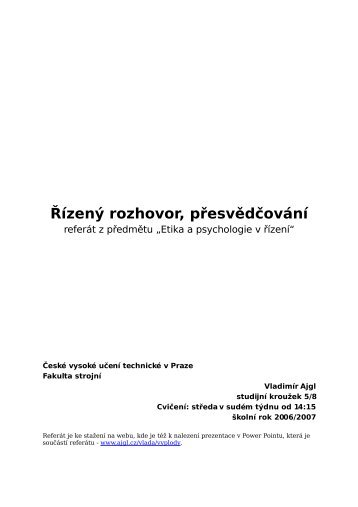 Řízený rozhovor, přesvědčování