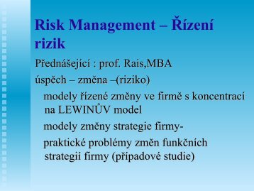 02-Risk Management – Řízení rizik