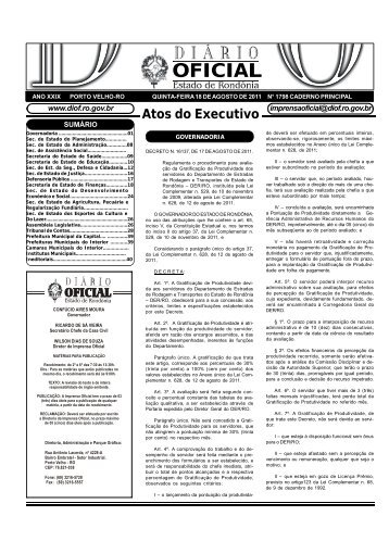 Atos do Executivo - Diário Oficial do Estado de Rondônia