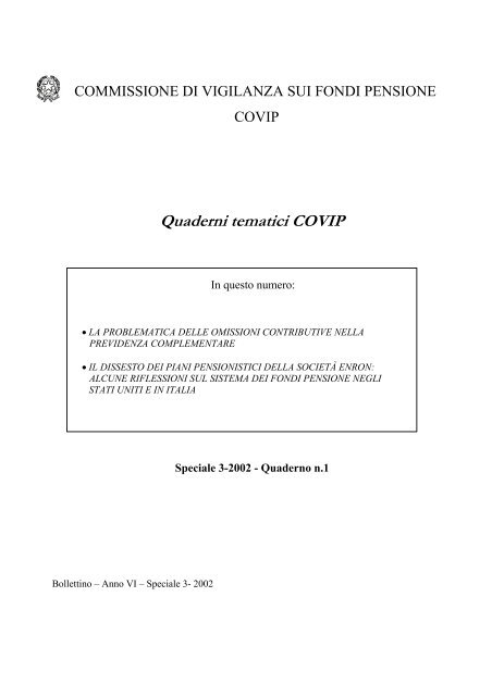 Quaderni tematici COVIP
