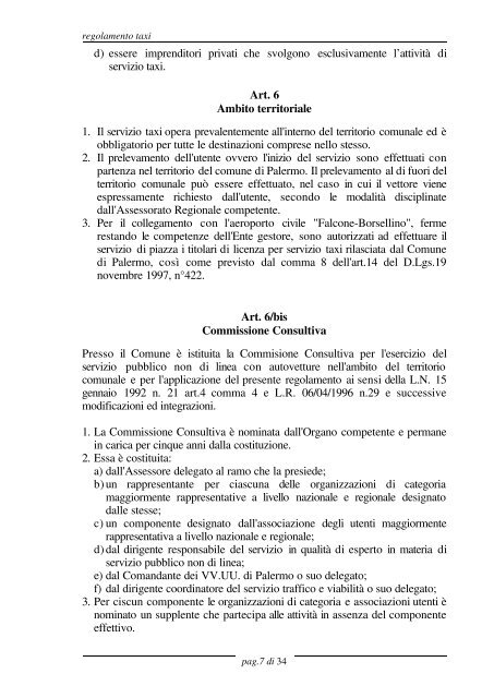 Regolamento - Comune di Palermo