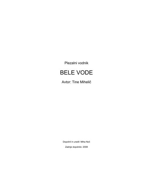 Plezalni vodnik BELE VODE - Shrani.si