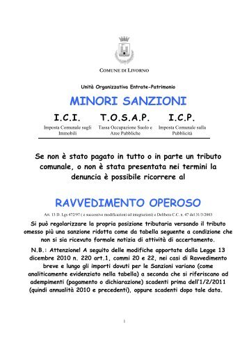 Scarica il Manifesto del Ravvedimento Operoso - Comune di Livorno