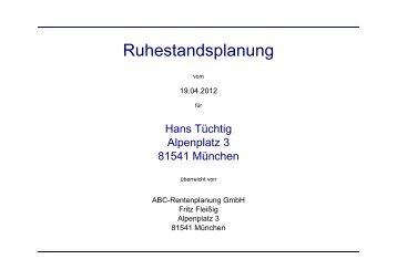 Ruhestandsplanung - XPS-Finanzsoftware GmbH