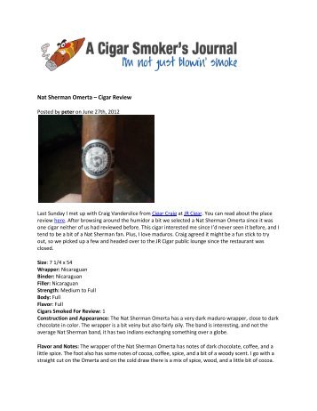 Nat Sherman Omerta – Cigar Review