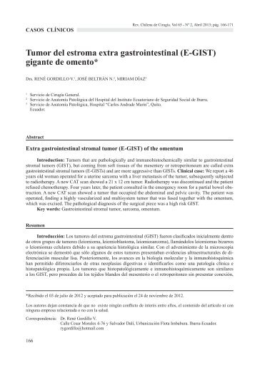 Tumor del estroma extra gastrointestinal (E-GIST) gigante de omento*