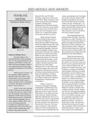 Walter Alvarez - Geological Society of America