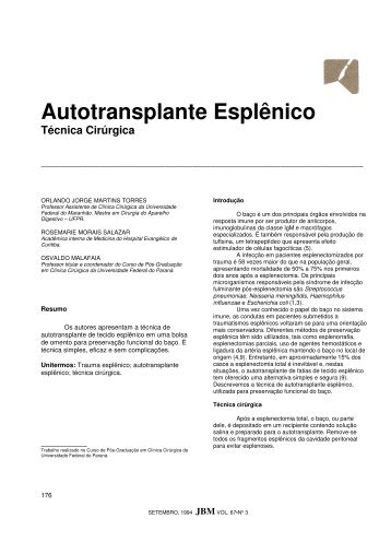 Autotransplante Esplênico - Drorlandotorres.com.br