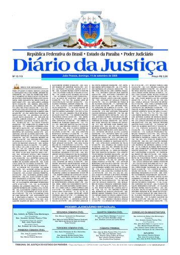 diário da justiça - Tribunal de Justiça da Paraíba