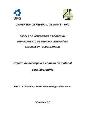 Roteiro de necropsia - Escola de Veterinária e Zootecnia - UFG