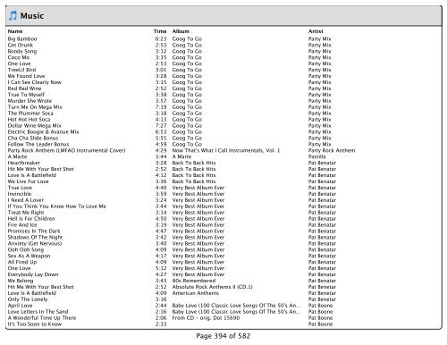 Music_Styles_files/Song List.pdf - DJ Matt Claeys