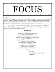 focus newsletter - Epiphany Catholic School