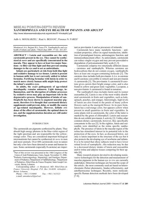 MISE AU POINT/IN-DEPTH REVIEW - Lebanese Medical Journal