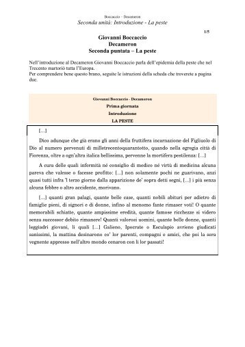 Seconda unità: Introduzione - La peste Giovanni Boccaccio ...