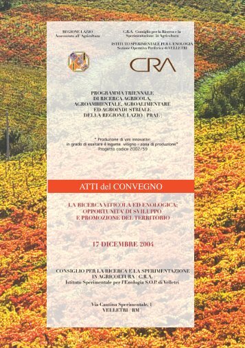 Atti del Convegno - Agricoltura - Regione Lazio
