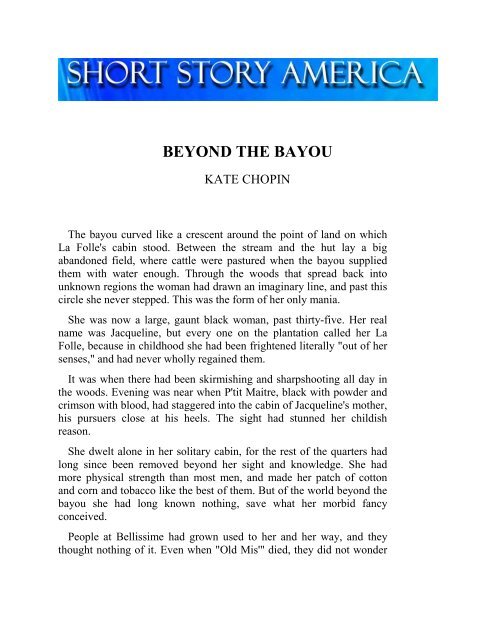 BEYOND THE BAYOU - Short Story America