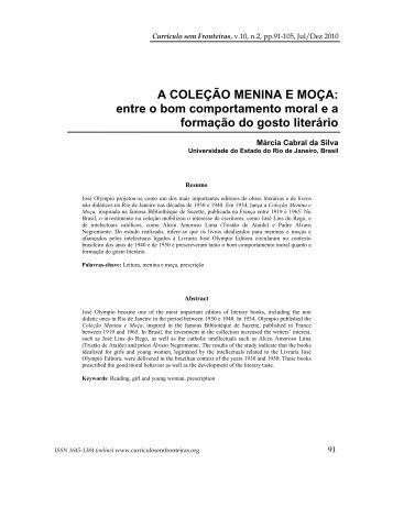 a coleção menina e moça - Currículo sem Fronteiras