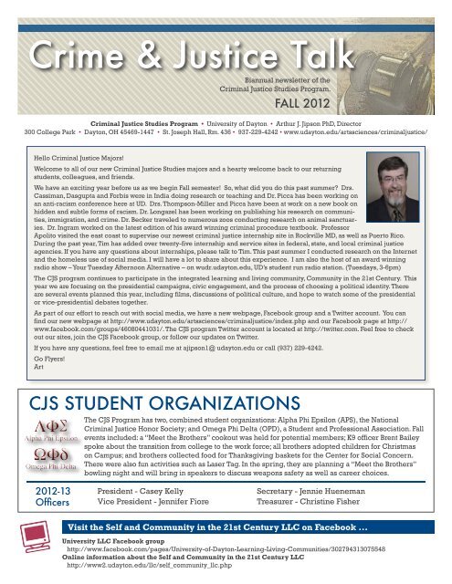 Crime &amp; Justice Talk - University of Dayton