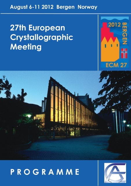 ECM 27 Programme Book - ECM27 - European Crystallographic ...