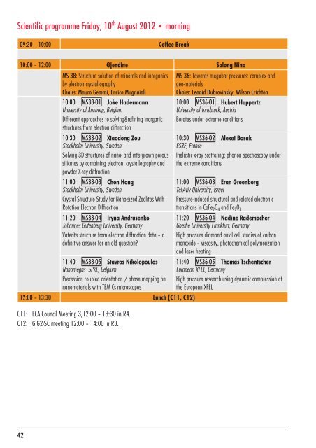 ECM 27 Programme Book - ECM27 - European Crystallographic ...