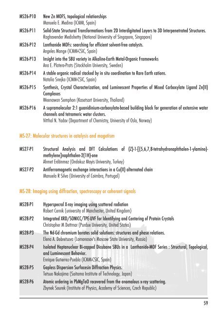 ECM 27 Programme Book - ECM27 - European Crystallographic ...