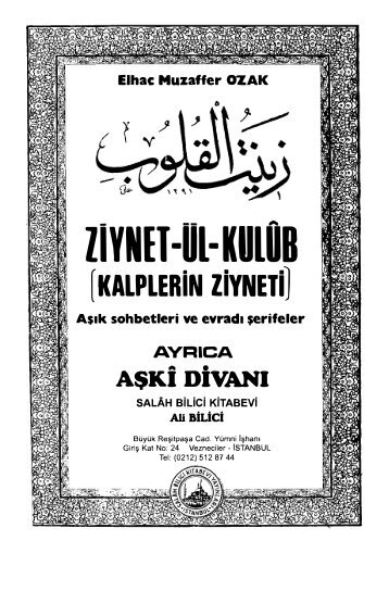 zıynet-ul-kulob - Muzaffer Ozak