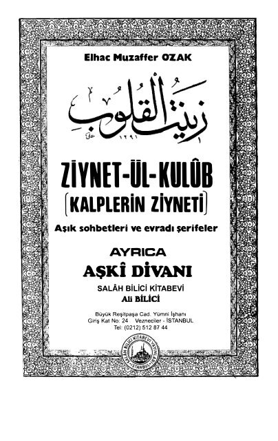 zıynet-ul-kulob - Muzaffer Ozak