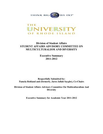 2011-12 Executive Summary - University of Rhode Island