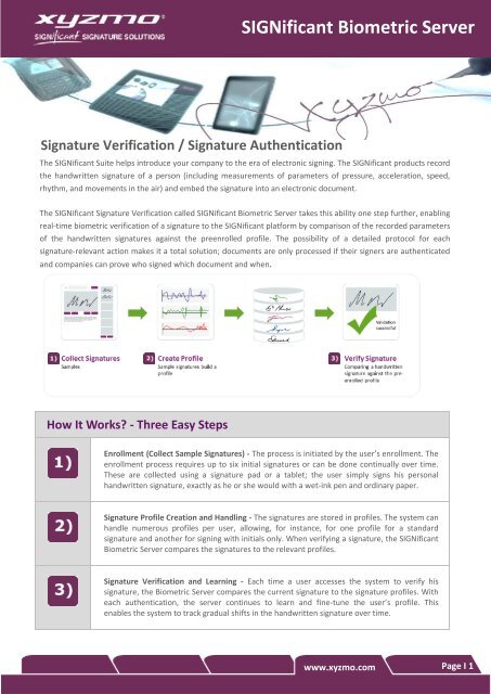 Significant Server Platform SIGNificant Biometric Server - Xyzmo