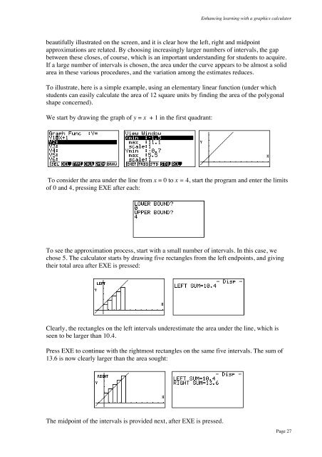 Enhancing Learning With a Graphics Calculator - CasioEd
